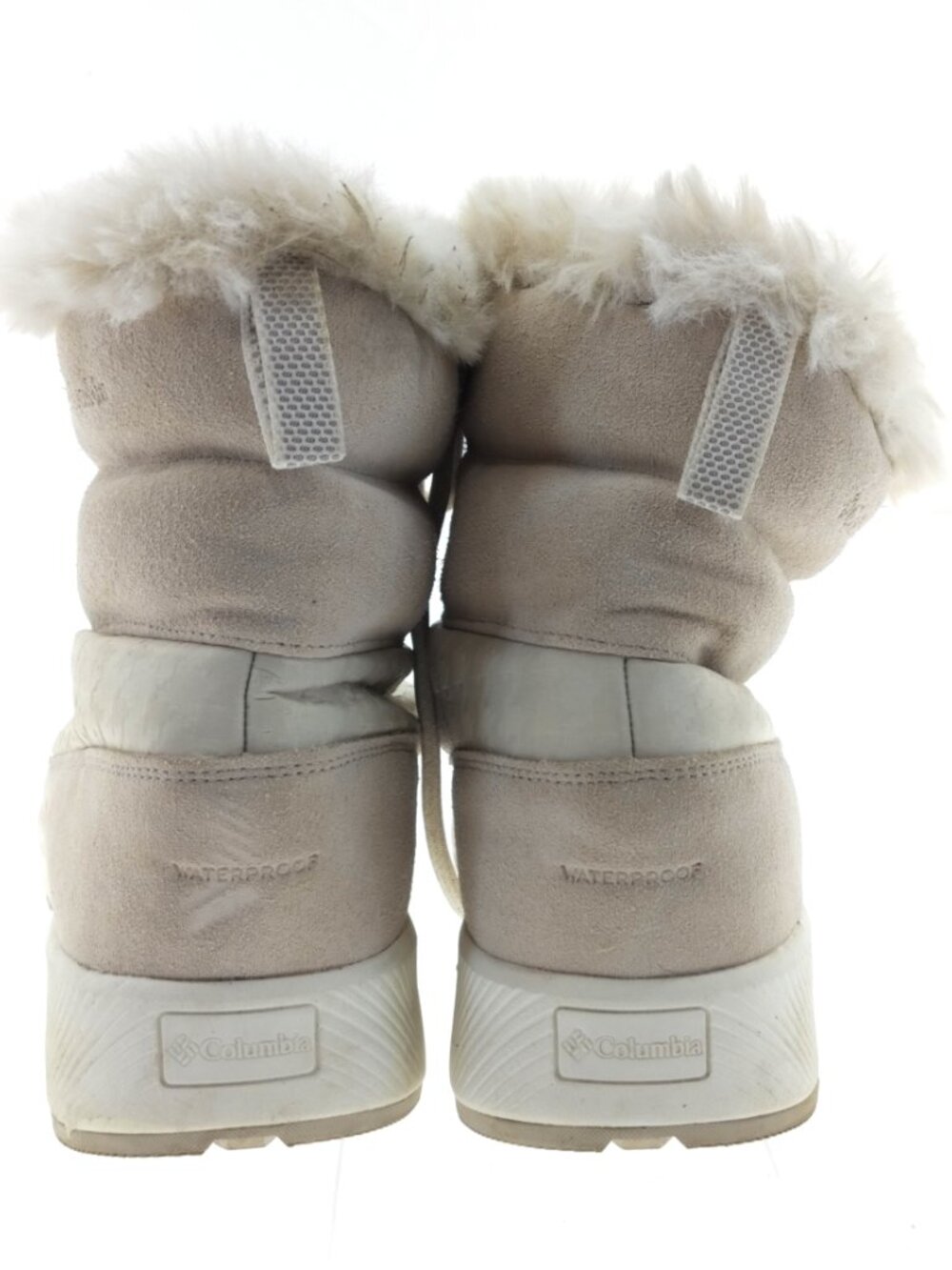 Columbia Women's 12 Waterproof Cream Faux Fur Winter Snow Boots Omni-Grip - Picture 5 of 5
